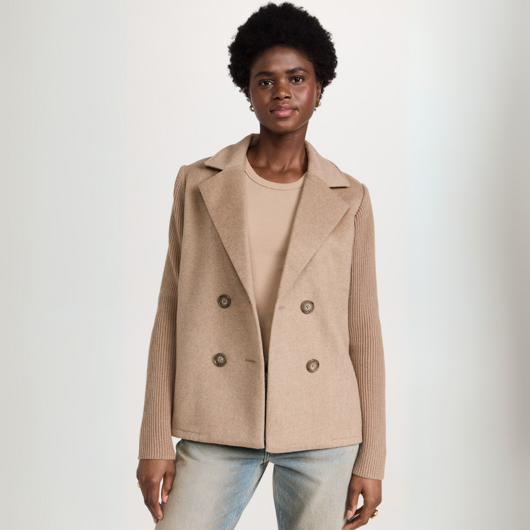 Malia™ - Elegant Knit-Sleeve Blazer