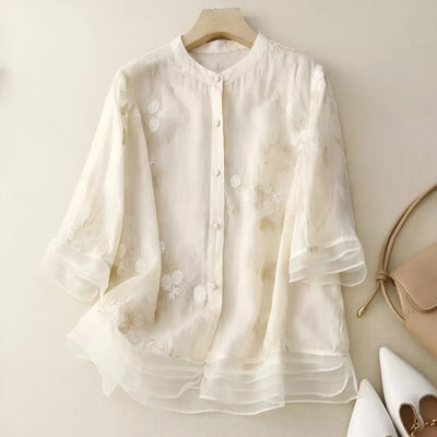 Leya™ - Embroidered Cotton Top