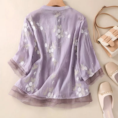 Leya™ - Embroidered Cotton Top