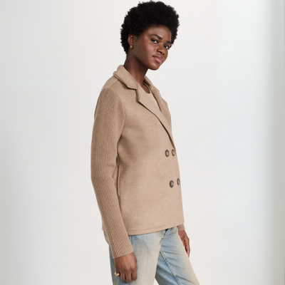 Malia™ - Elegant Knit-Sleeve Blazer