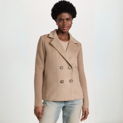 Malia™ - Elegant Knit-Sleeve Blazer