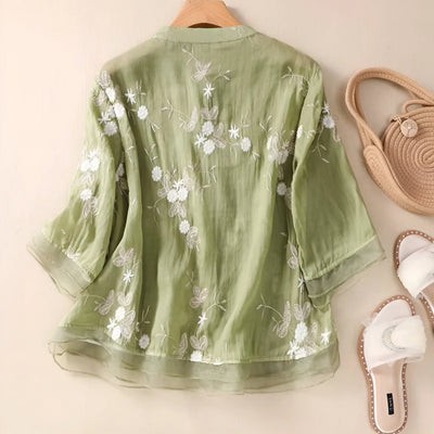 Leya™ - Embroidered Cotton Top