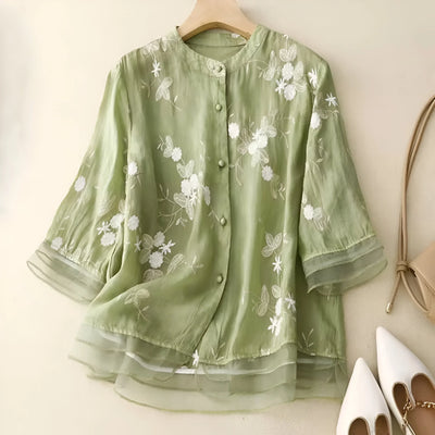 Leya™ - Embroidered Cotton Top