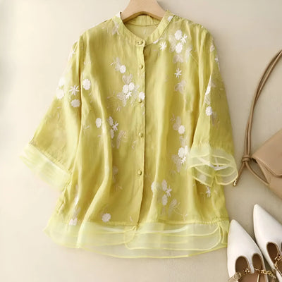 Leya™ - Embroidered Cotton Top