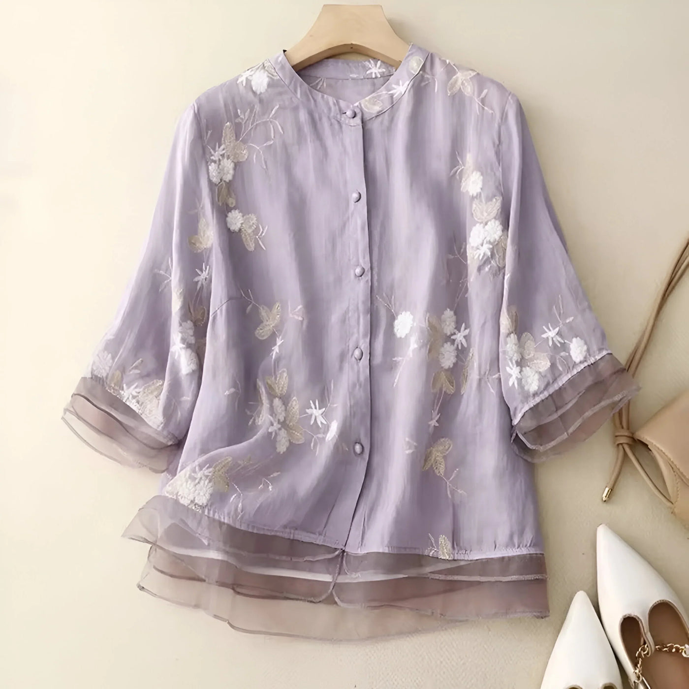 Leya™ - Embroidered Cotton Top