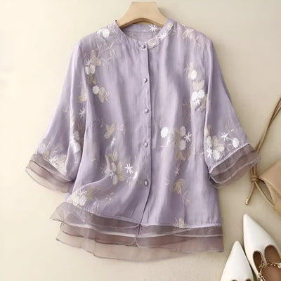 Leya™ - Embroidered Cotton Top
