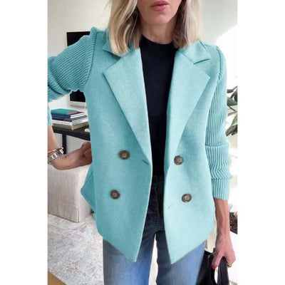 Malia™ - Elegant Knit-Sleeve Blazer