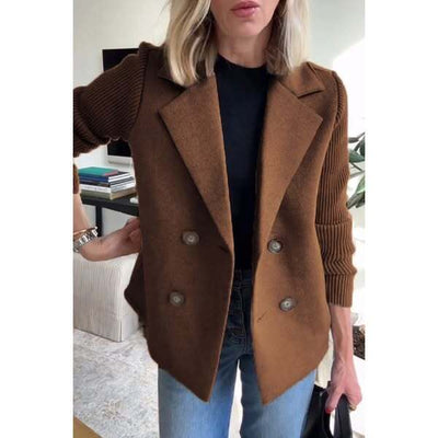 Malia™ - Elegant Knit-Sleeve Blazer