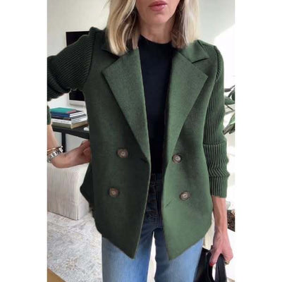 Malia™ - Elegant Knit-Sleeve Blazer