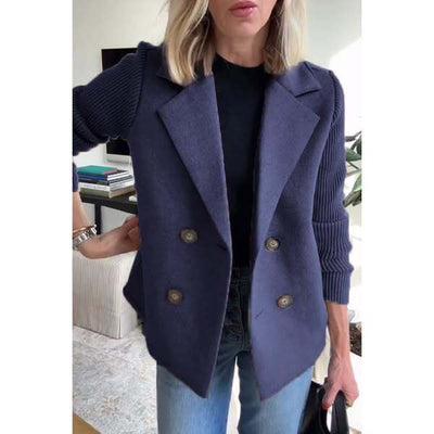 Malia™ - Elegant Knit-Sleeve Blazer