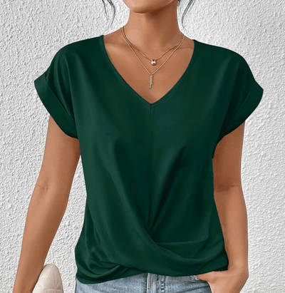 Luna - Tummy tucking V-neck top