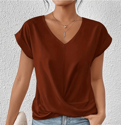 Luna - Tummy tucking V-neck top