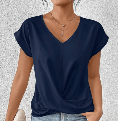 Luna - Tummy tucking V-neck top