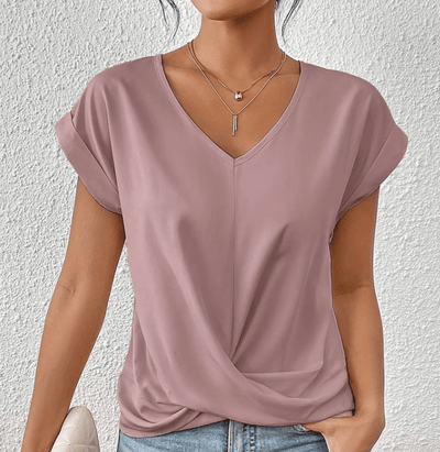 Luna - Tummy tucking V-neck top